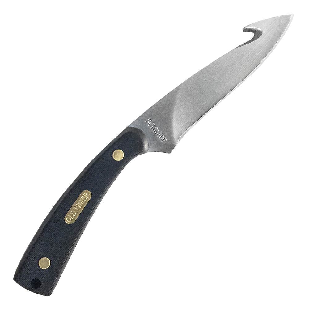 GUT HOOK HUNTING KNIFE 7.25'' W/ SHEATH, BLACK