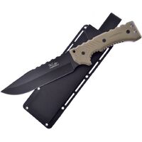 Frost Cutlery Tac Commander Defender Bowie | Full Tang Combat Knife w/ Nylon Belt Sheath FTC70SAND