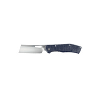 Gerber Flatiron Framelock Folding Knife | D2 Steel, Cleaver Blade, Micarta Blue GR2006