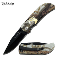 Elk Ridge Brass & Camo Pocket Knife KER118CA