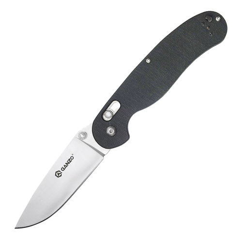 Ganzo 727M Black Folding Knife | 8.2" Overall, 440C Stainless Steel, G10 Handles, G727MBK