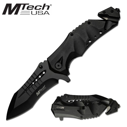 MTech Black Emergency Folding Knife KMTA845BKNS