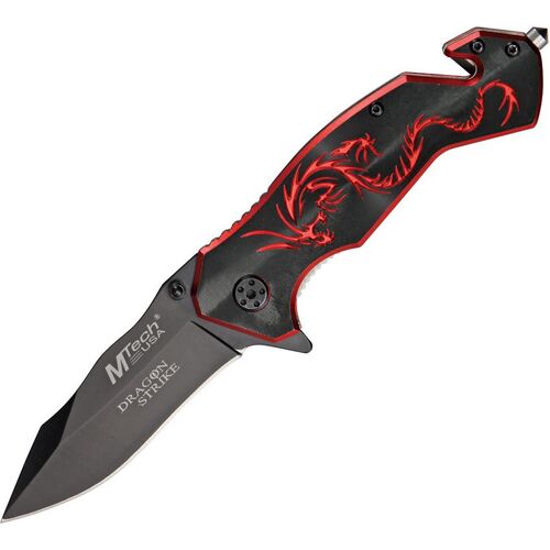 MTech Dragon Strike Rescue Linerlock Knife MT759BR