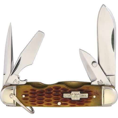 Rough Rider Camp Knife Amber Bone RR533