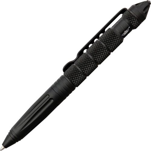 Uzi TP2BK Defender Tactical Pen | 6" Overall, Aluminium Construction, Glass Breaker Crown, UZITP2BK